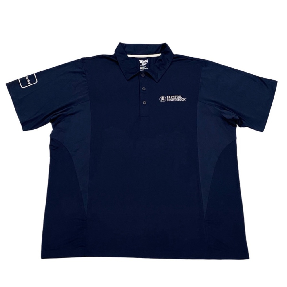 Barstool Sports Book Golf Polo Shirt Men’s Size 2XL Navy Blue 3-Button XXL